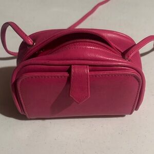 Monique Pink Leather Women's cross bag.